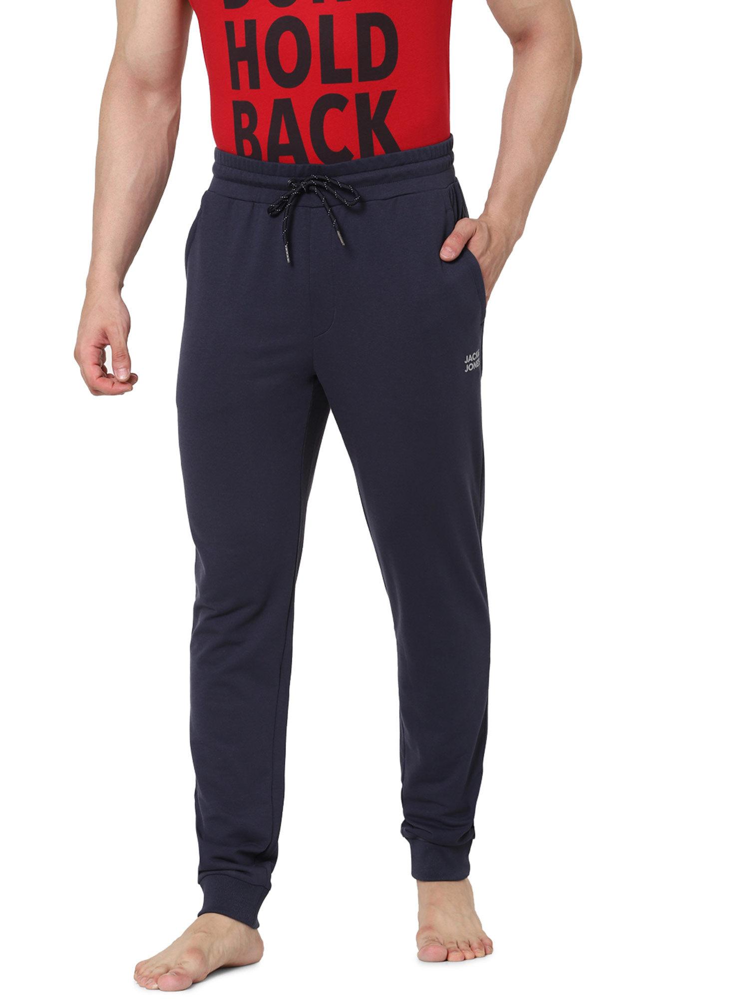 navy blue mid rise trackpants