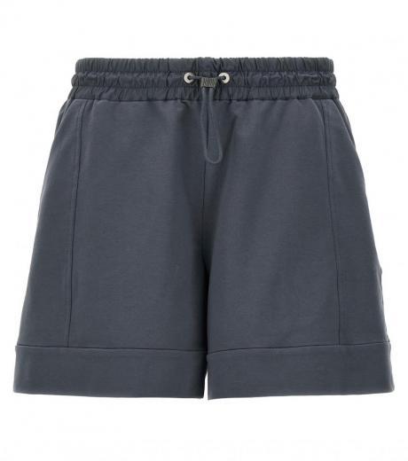 navy blue monile drawstring shorts