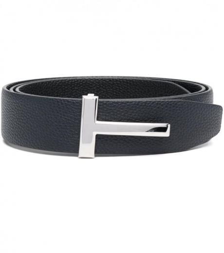 navy blue navy blue t icon reversible leather belt