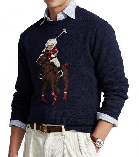 navy blue polo bear sweater