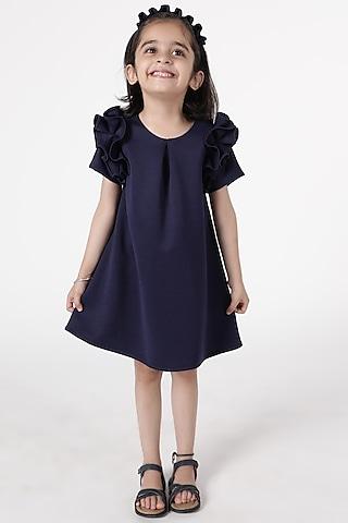 navy blue poly dress for girls