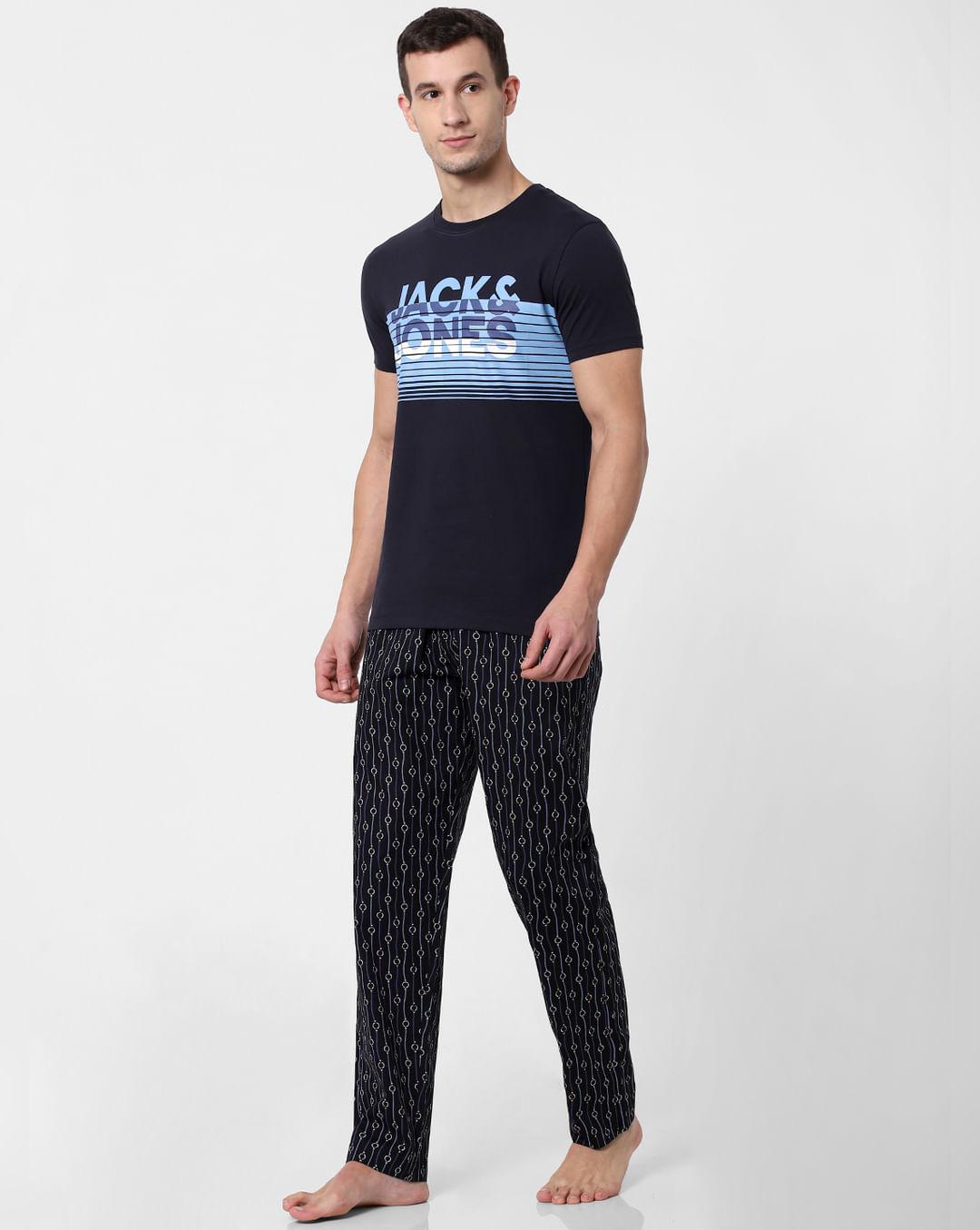 navy blue printed pyjama