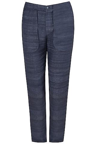 navy blue slim fit trousers
