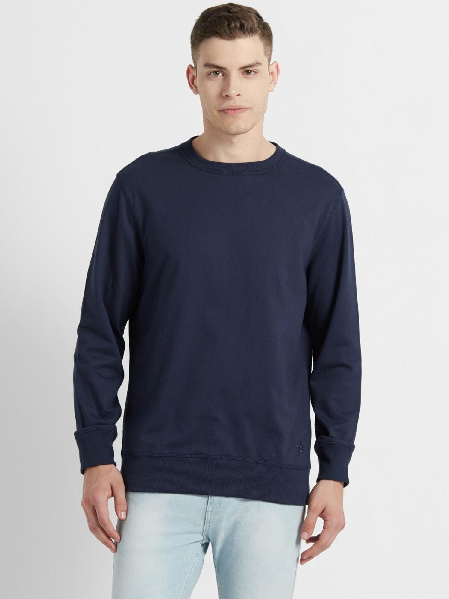 navy blue solid sweatshirt