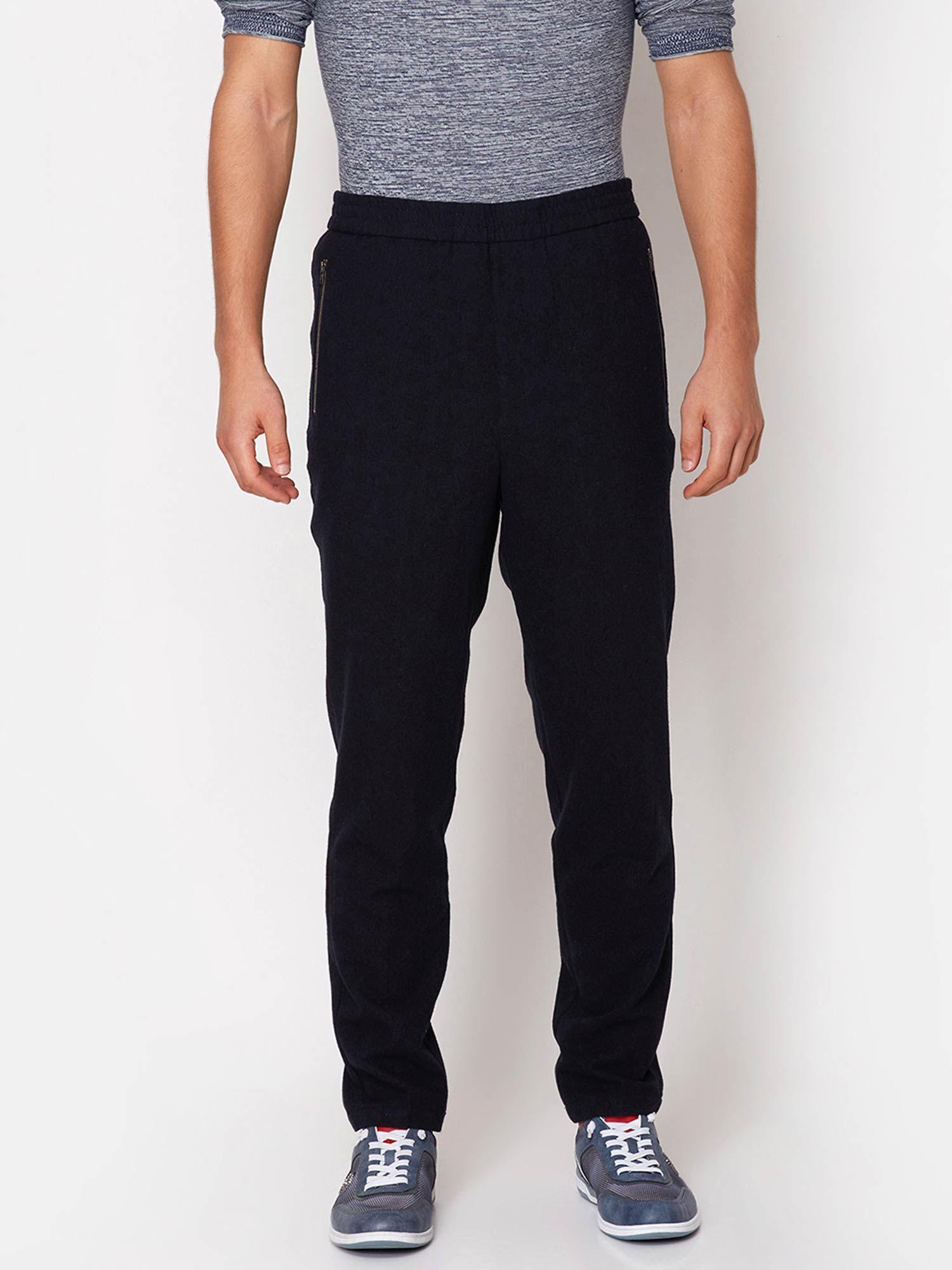navy blue solid trackpant