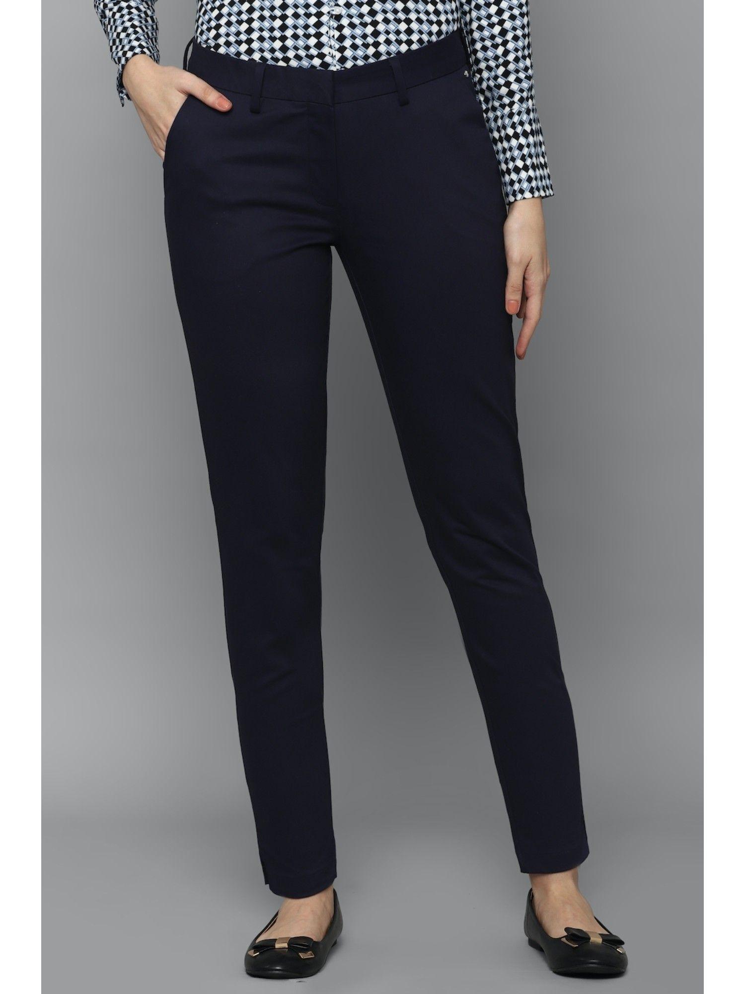 navy blue solid-plain bottoms pants and trousers