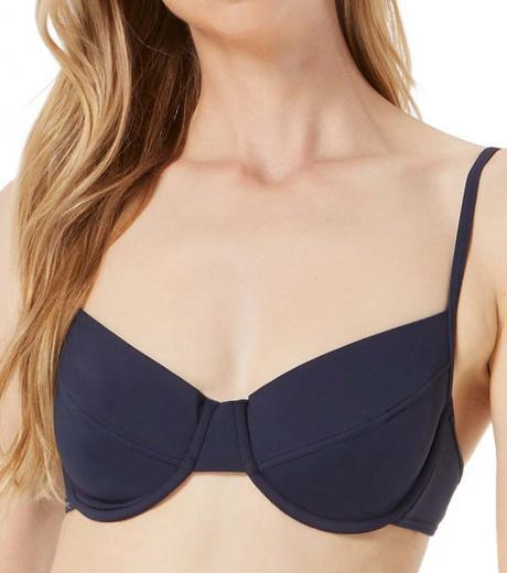 navy blue underwire bikini top