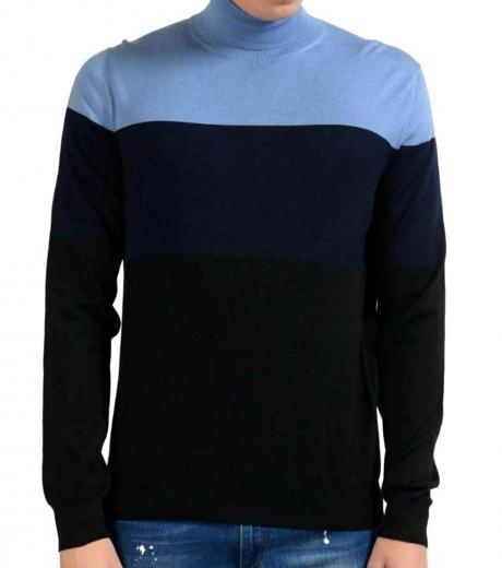 navy blue wool turtleneck sweater