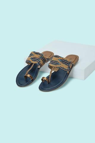 navy flat sandals