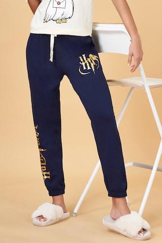 navy print full length sleepwear women comfort fit  jogger pants
