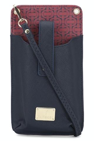 navy printeded formal leather women wallet