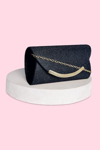 navy shimmer casual polyester women clutch