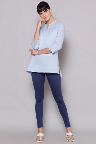 navy solid ankle-length ethnic women slim fit churidar