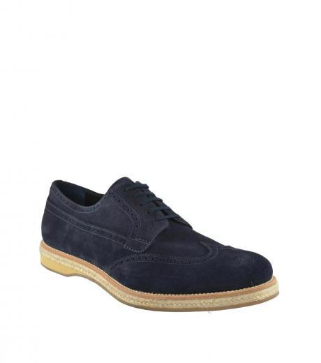 navy suede leather lace ups