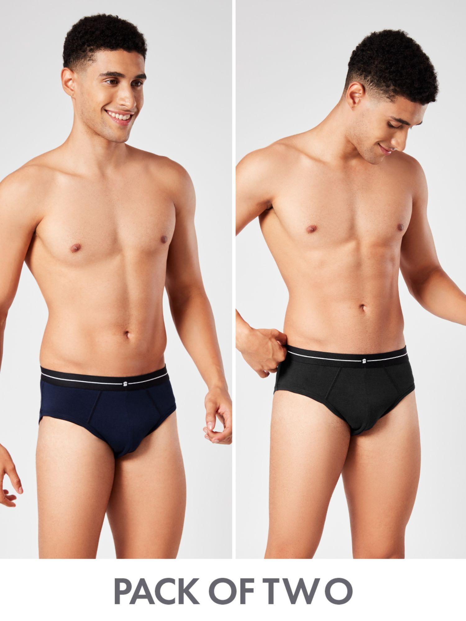 navy and black - pack of 2 modal briefs underwear navy blue (set of 2)