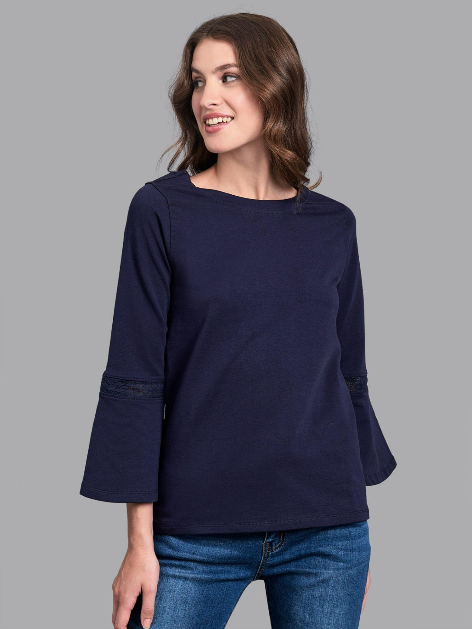 navy blue bell and tell active top