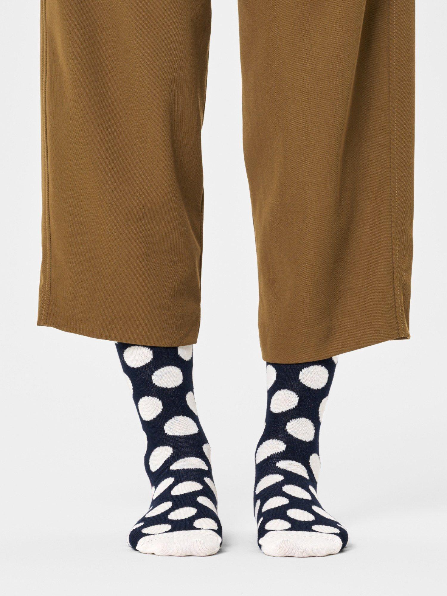 navy blue big polka dot unisex socks
