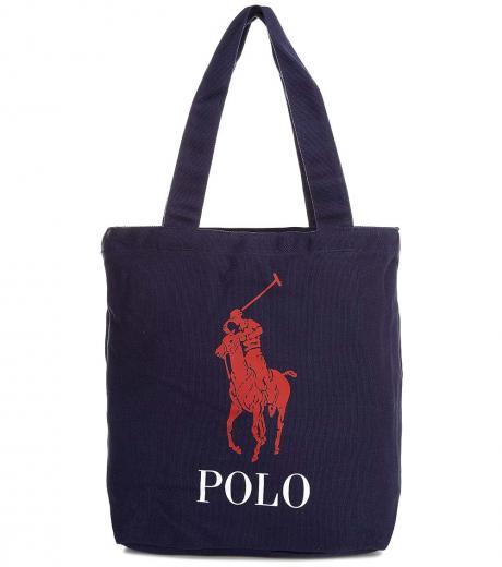 navy blue big pony large tote