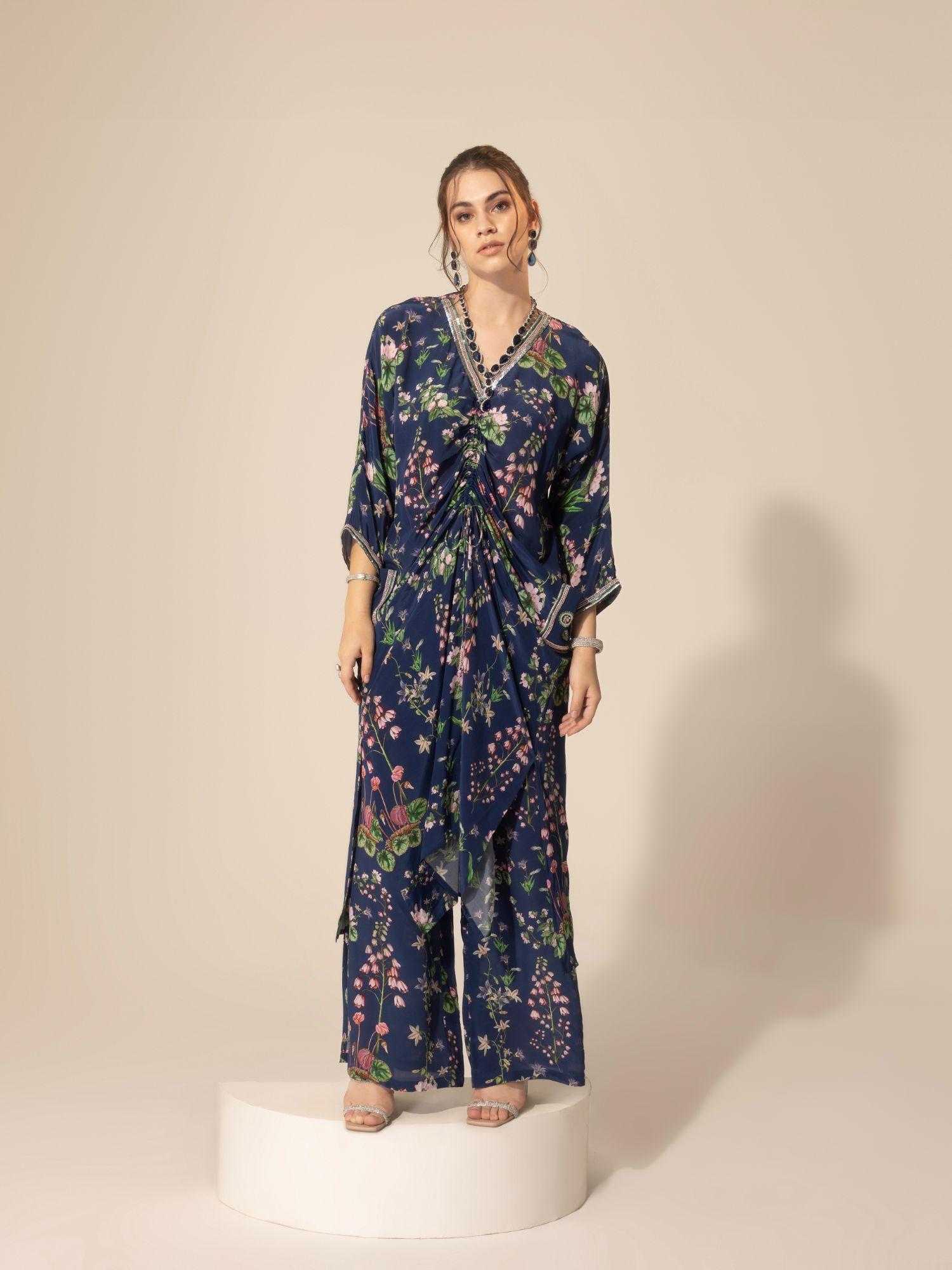 navy blue botanical co-ord (set of 2)