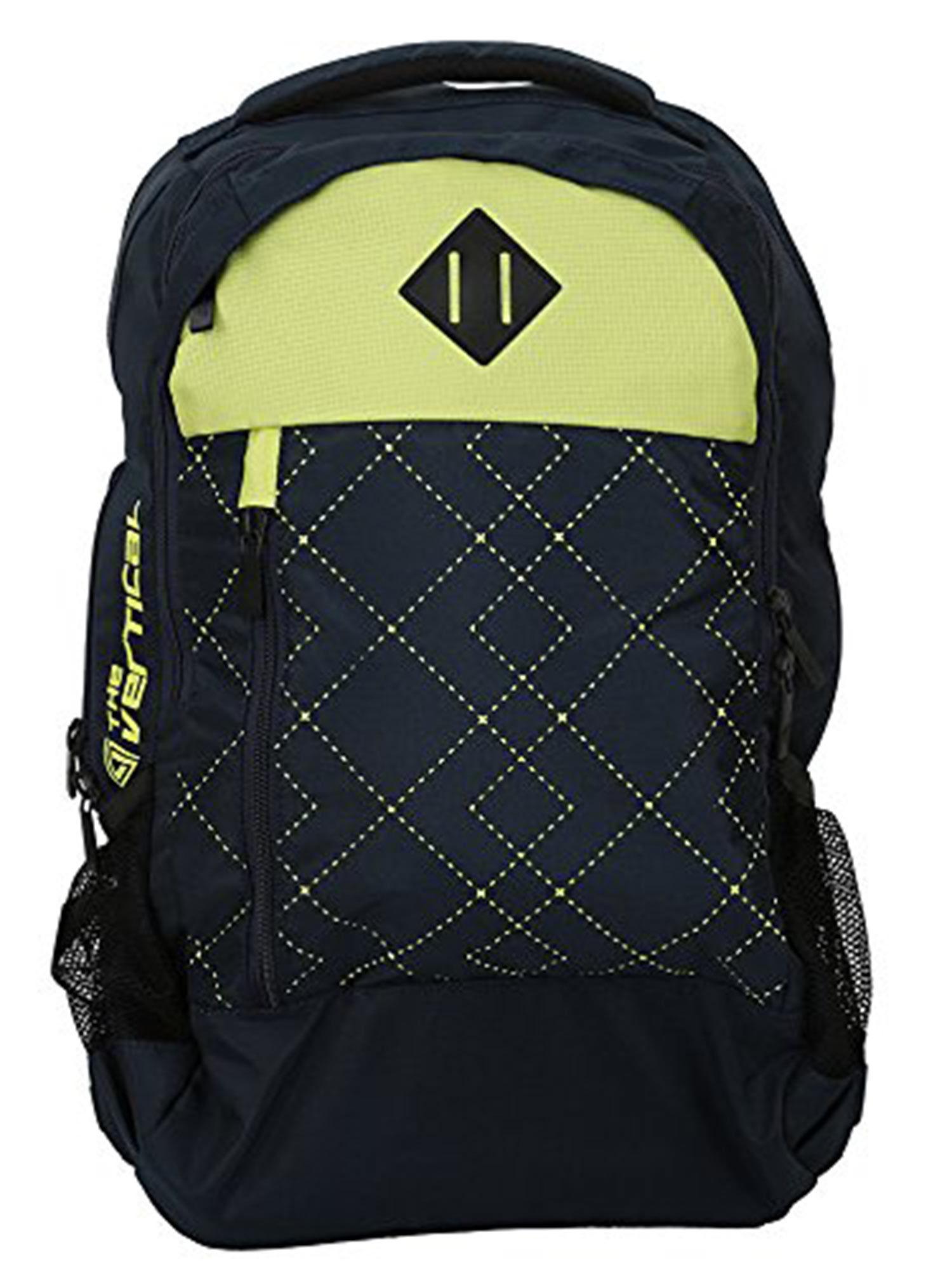 navy blue checks backpack