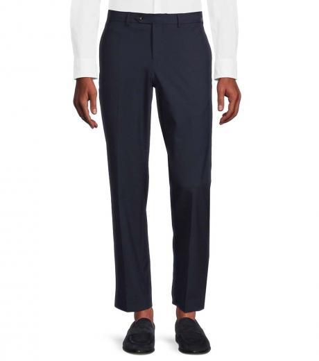 navy blue classic fit solid pants