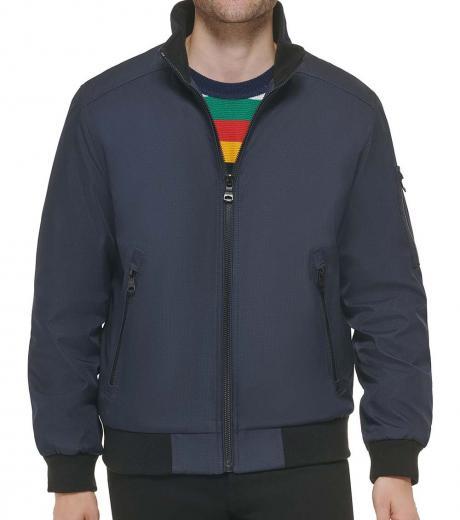 navy blue classic ripstop bomber jacket