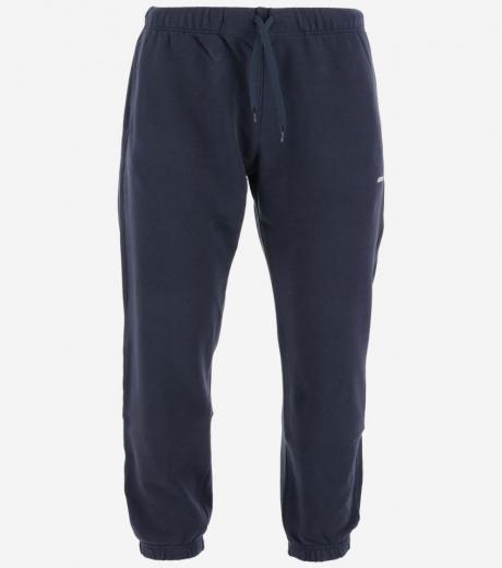 navy blue contrasting logo joggers