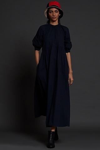 navy blue cotton dress