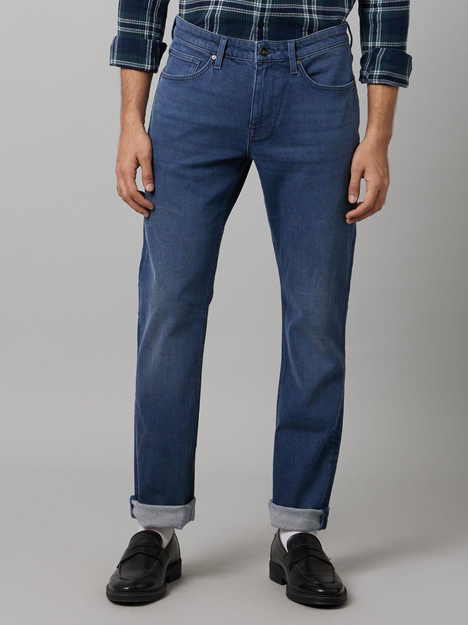 navy blue cotton italian premium denim jeans