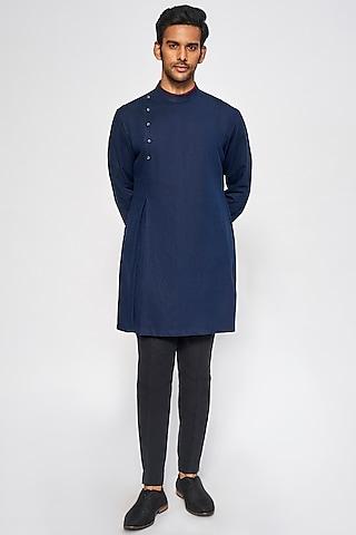 navy blue cotton kurta