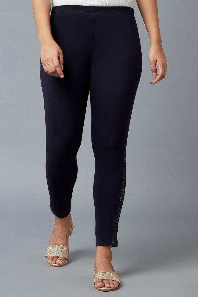 navy blue cotton lycra tights