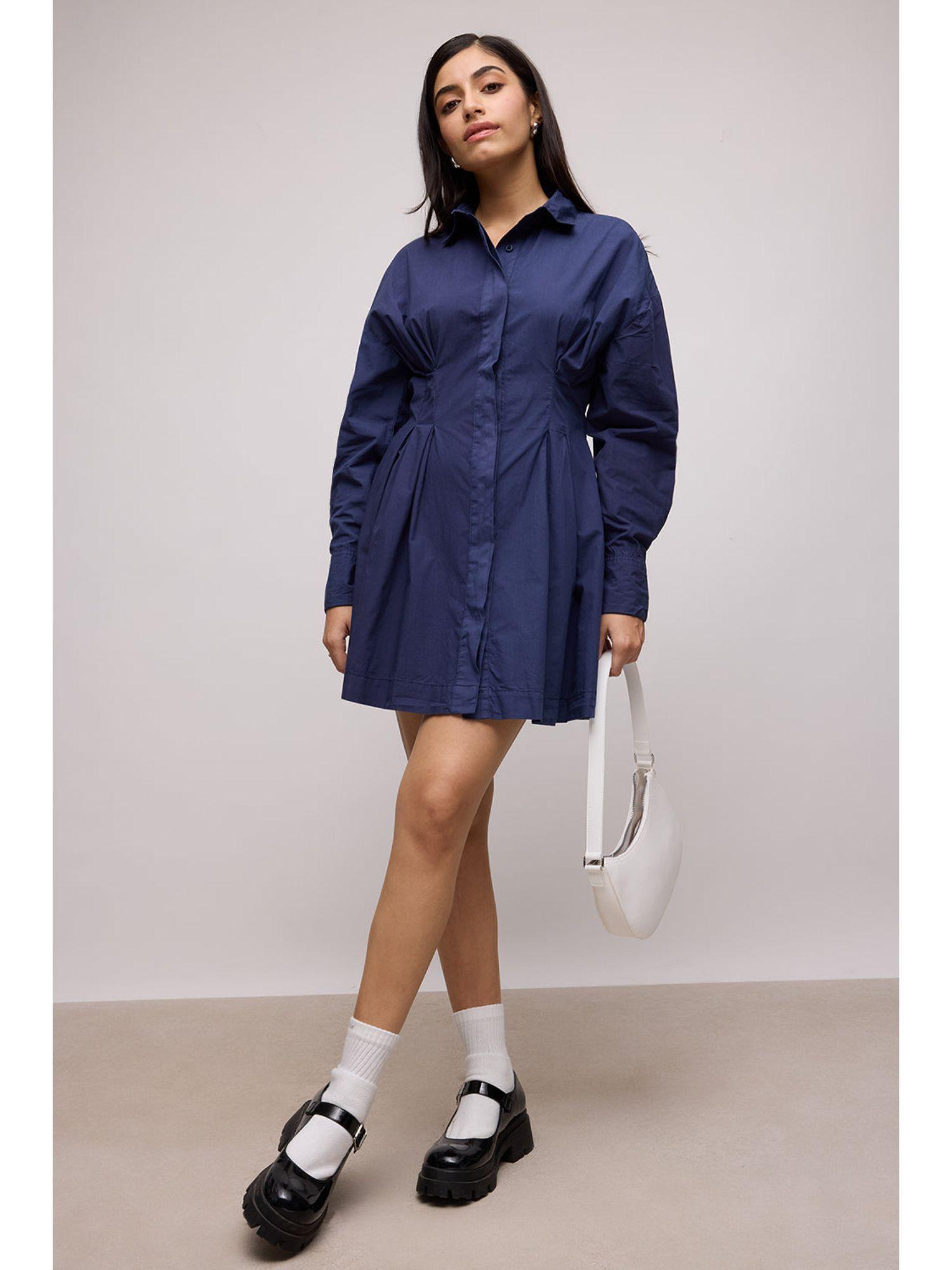 navy blue cotton summer dress