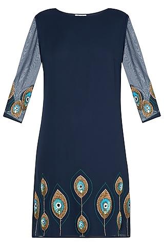 navy blue embellished dress