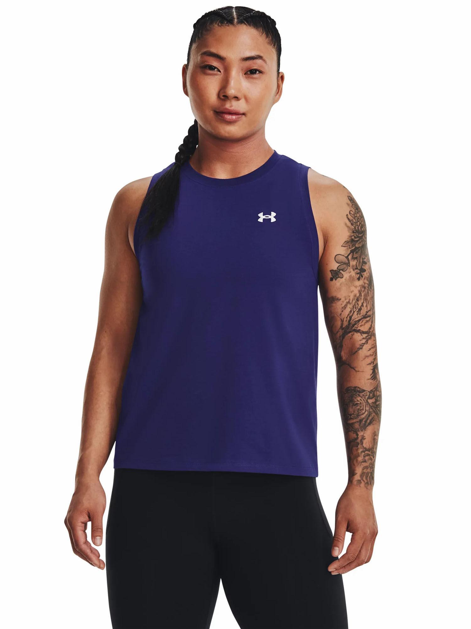 navy blue essential cotton stretch tank top