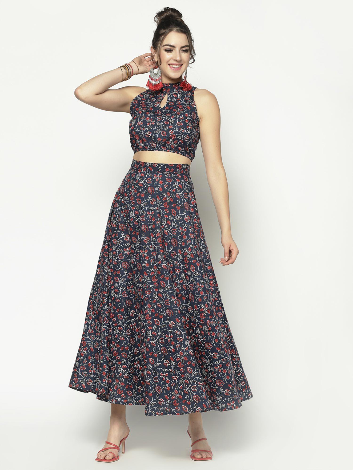 navy blue floral maxi dress