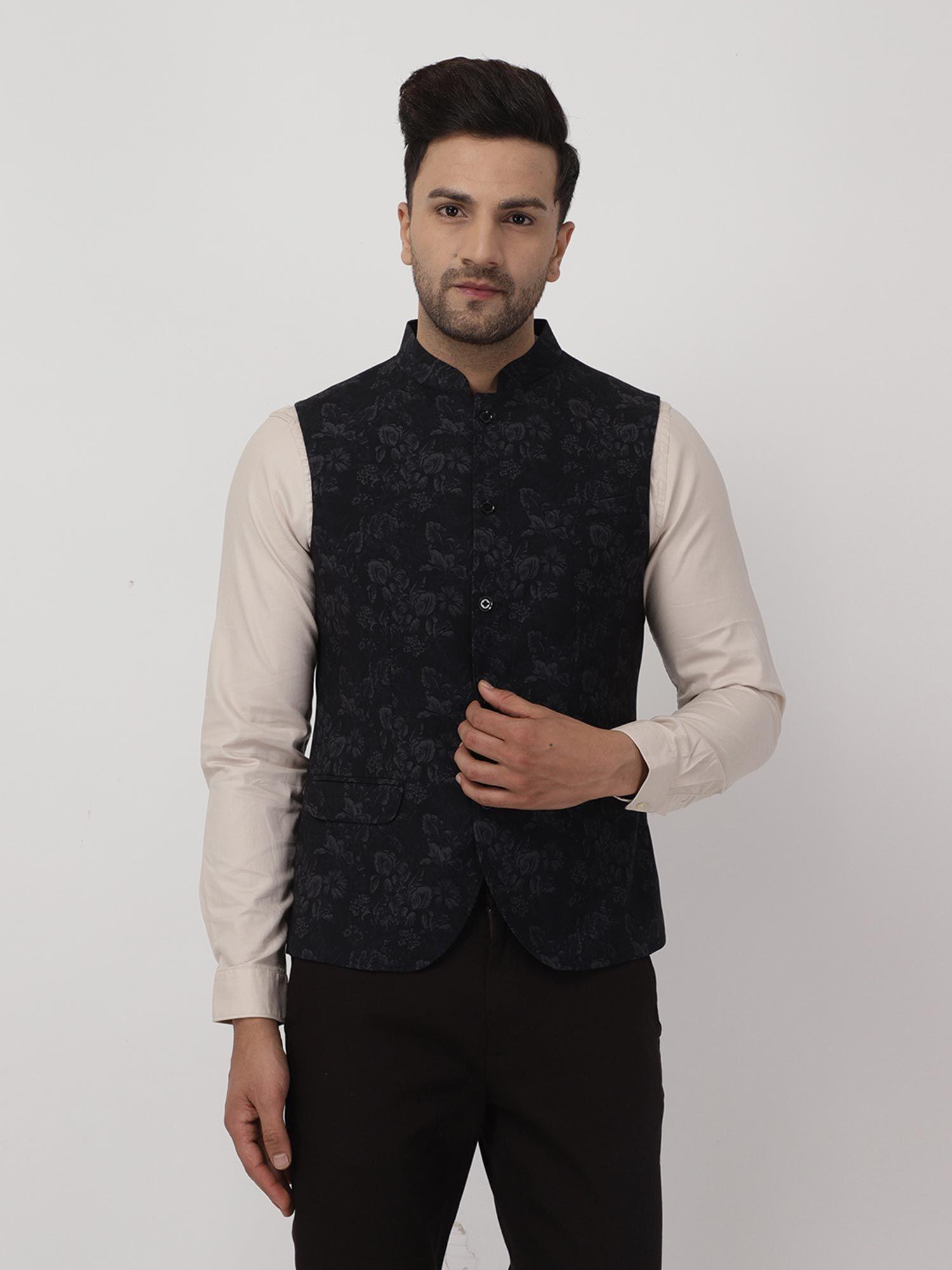 navy blue formal waist coat