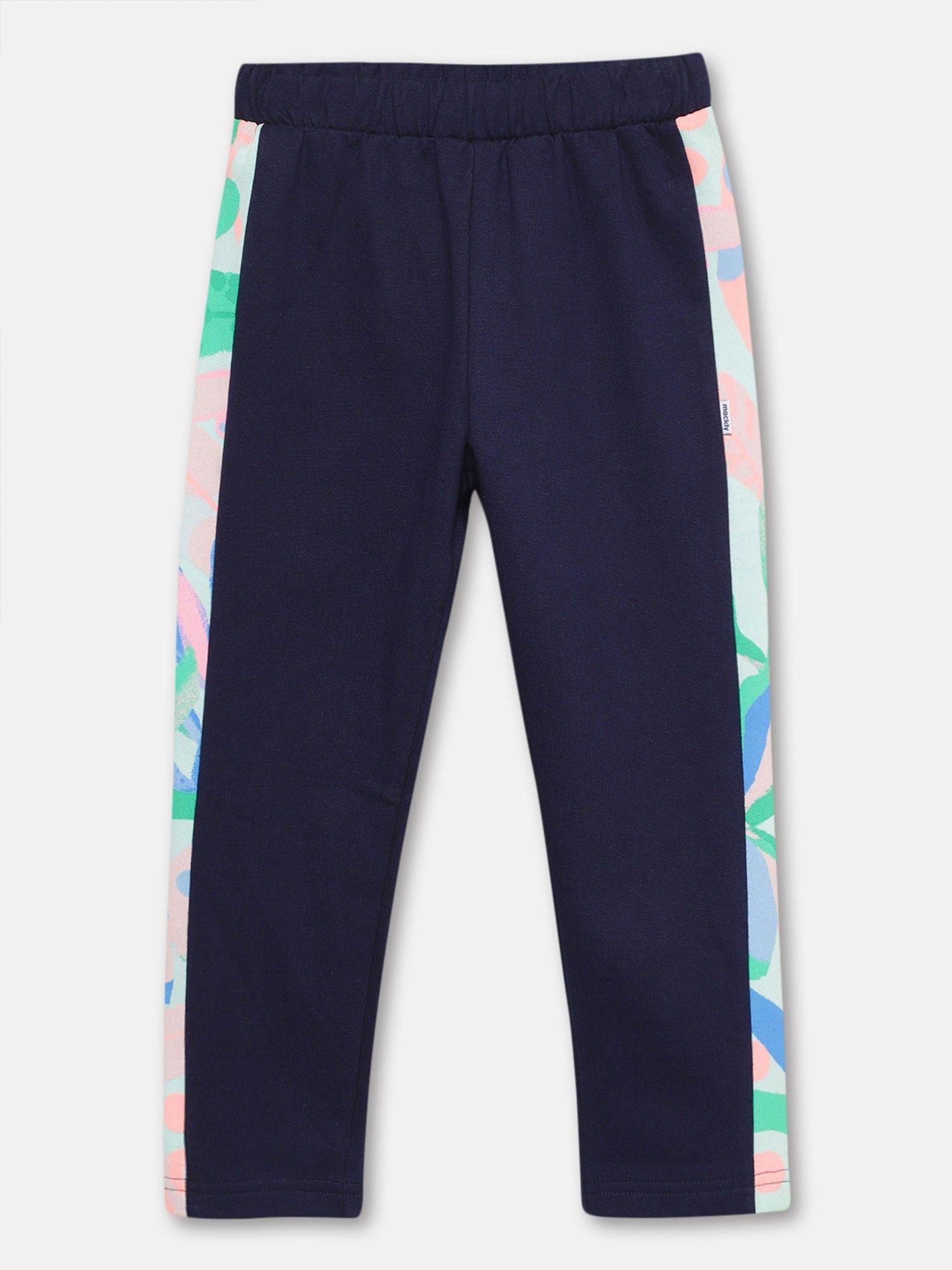 navy blue girls printed pants