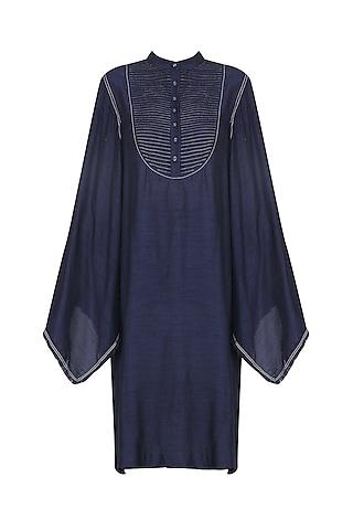 navy blue handkerchief sleeves dress