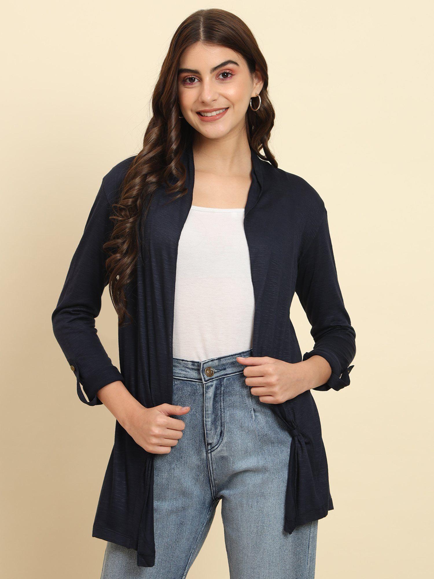 navy blue her cool shrug