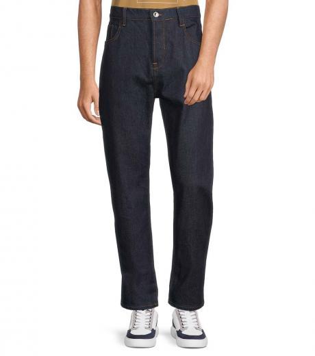 navy blue high rise five pocket pants