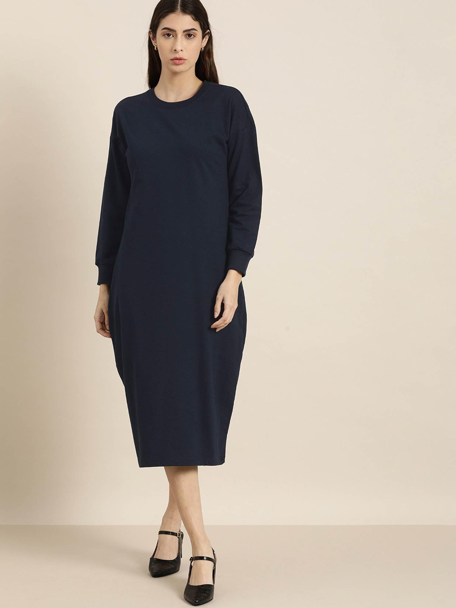 navy blue jumper dress