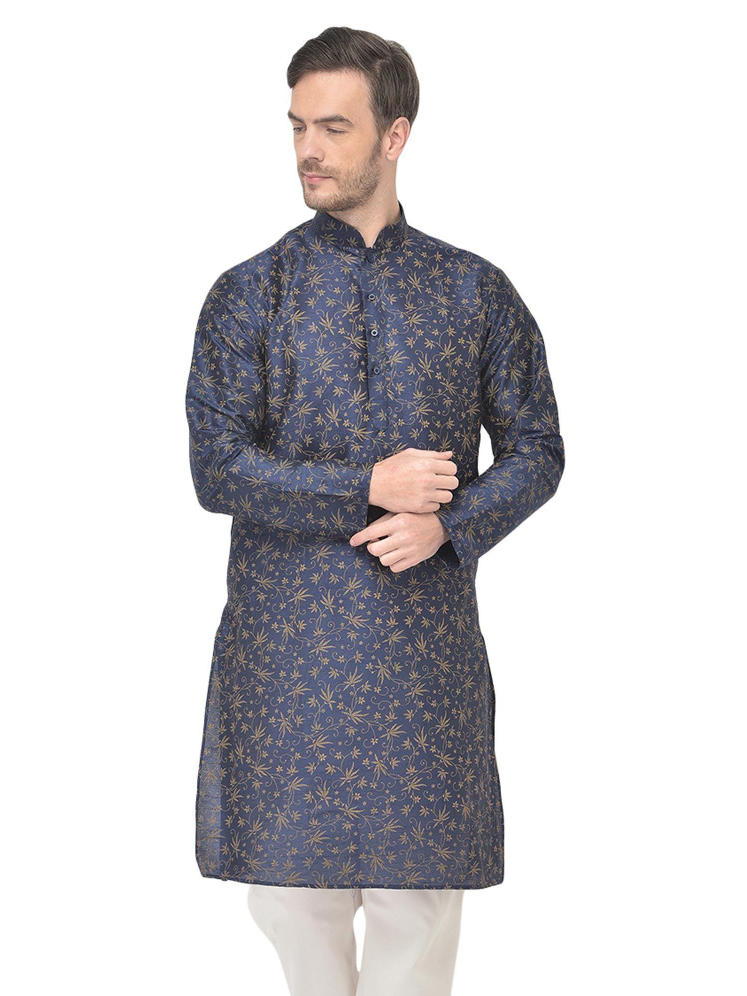 navy blue kurta for men