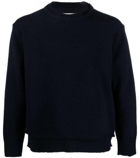 navy blue layered sweater