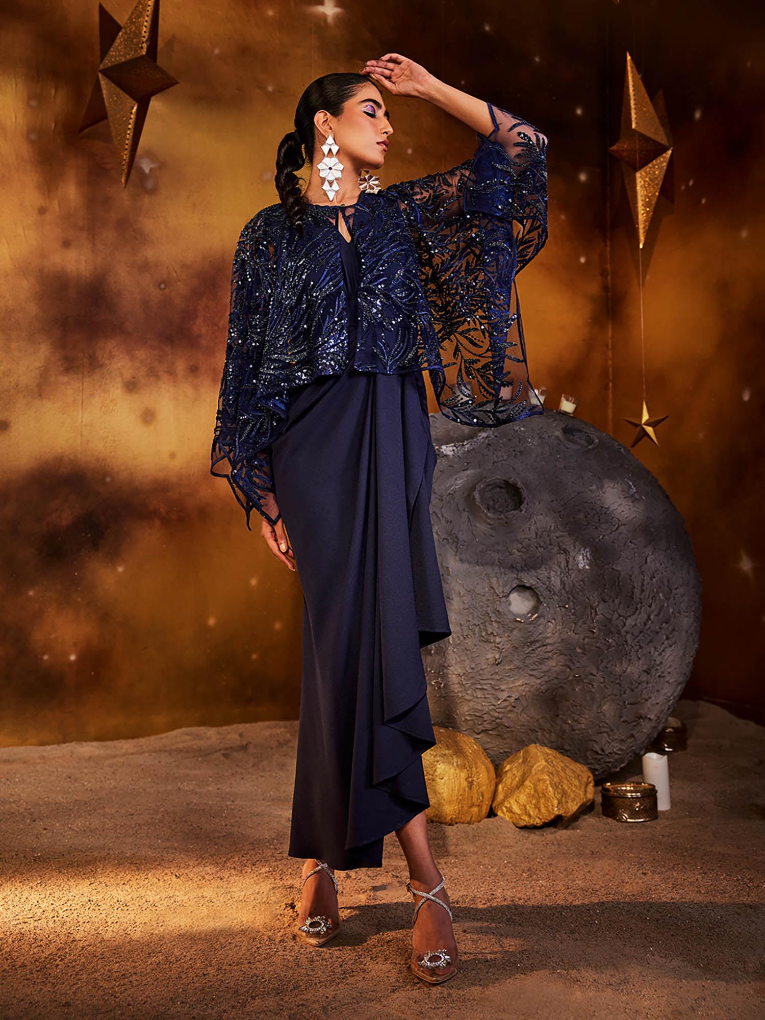 navy blue libra lunar cape