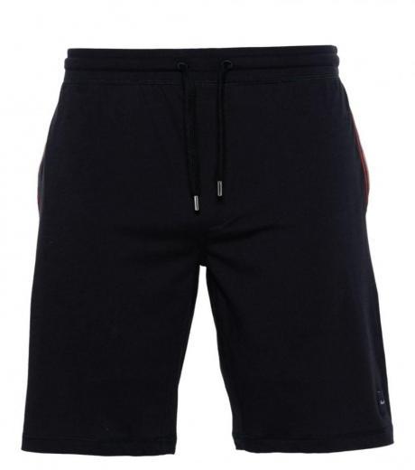 navy blue logo sweat shorts