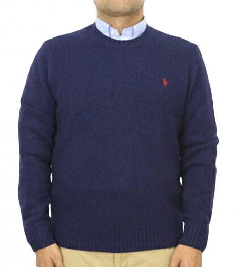 navy blue logo sweater