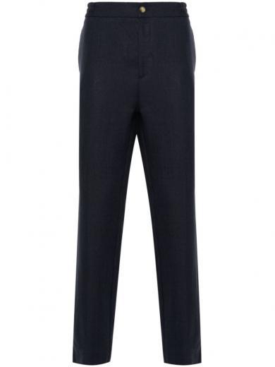 navy blue logo trousers