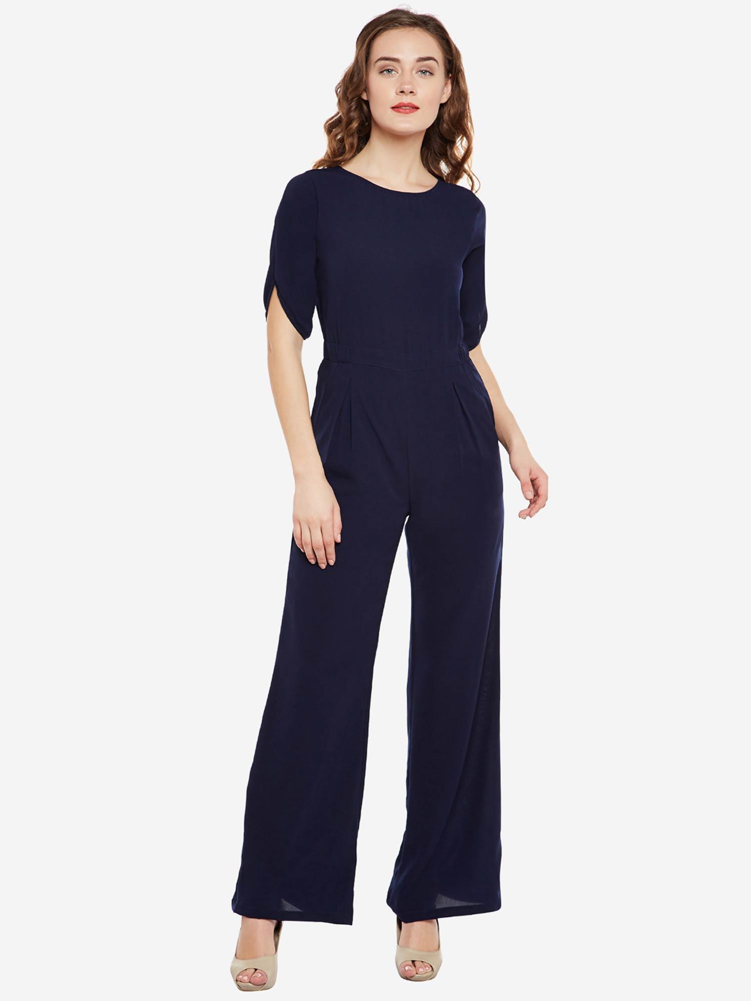 navy blue long jumpsuit