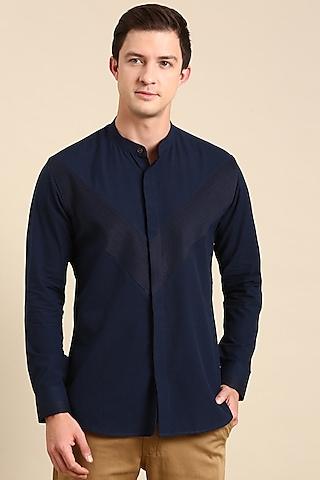 navy blue malai cotton shirt