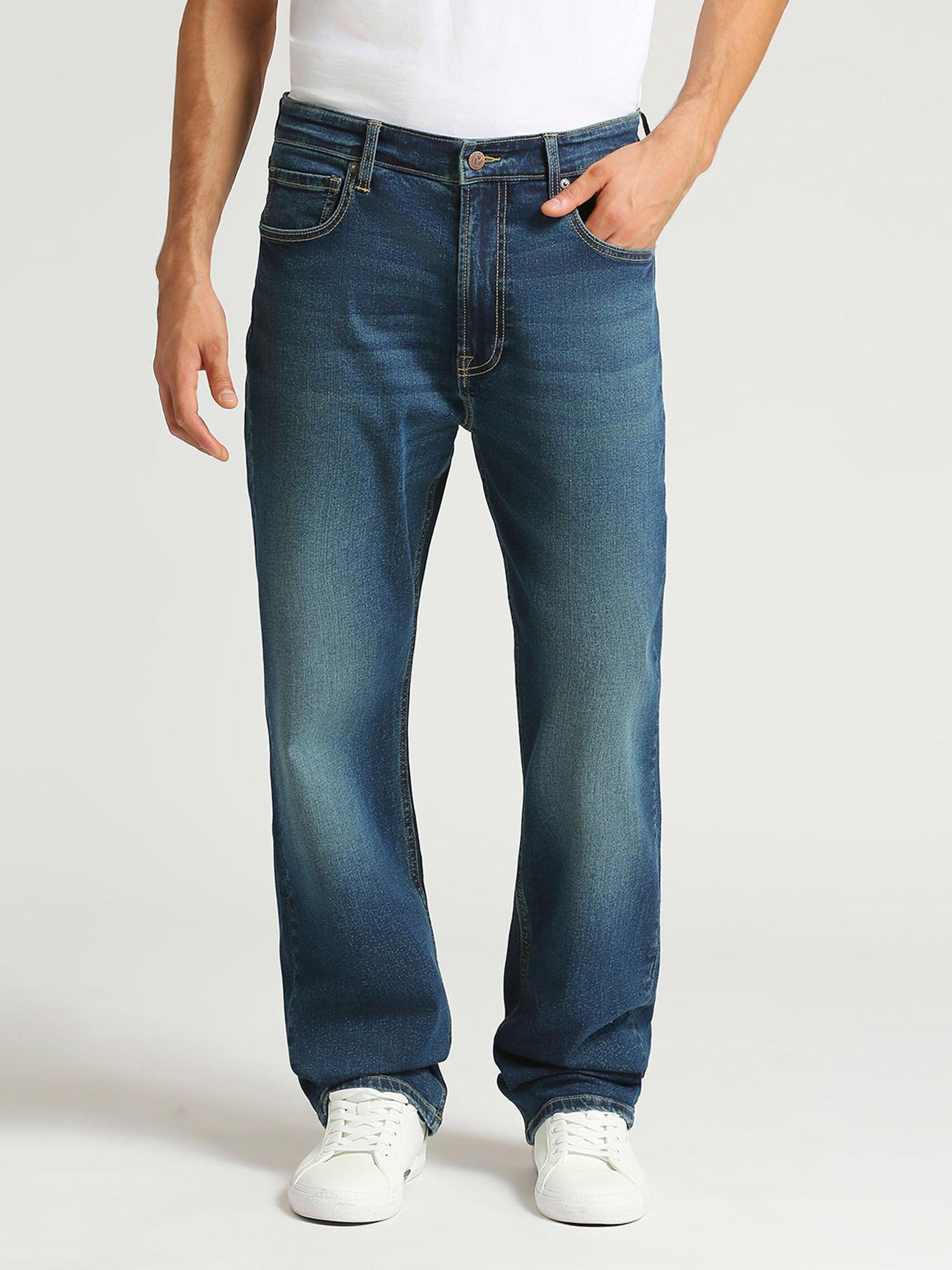 navy blue marvis straight fit mid waist jeans